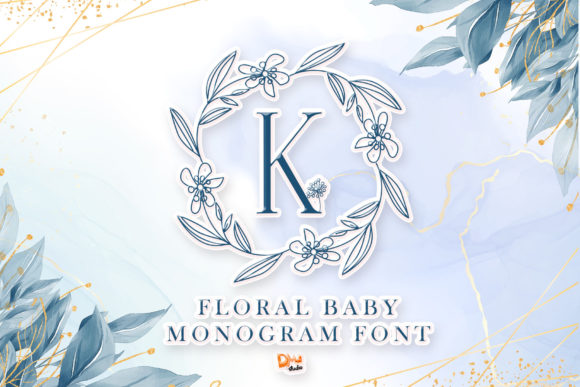 Floral Baby Monogram: A Delicate Decorative Font for Handmade Brands