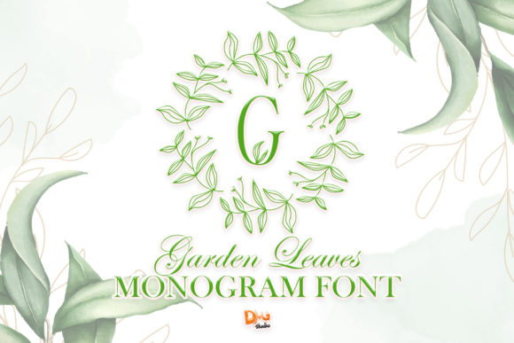 Garden Leaves Monogram: A Delicate Font for Editorial Elegance