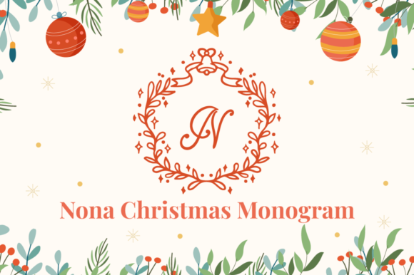 Nona Christmas Monogram: A Dainty Decorative Font for Handmade Charm