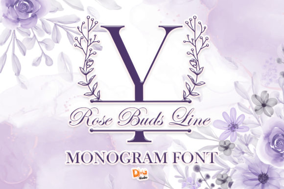 Rose Buds Line Monogram: A Romantic Decorative Typeface for Handmade Creators