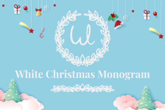 White Christmas Monogram: A Delicate Decorative Typeface for Meaningful Moments