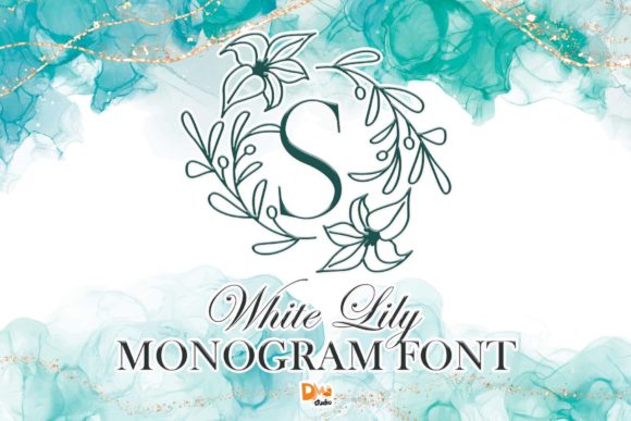 White Lily Monogram: A Delicate Display Font for Digital Romance
