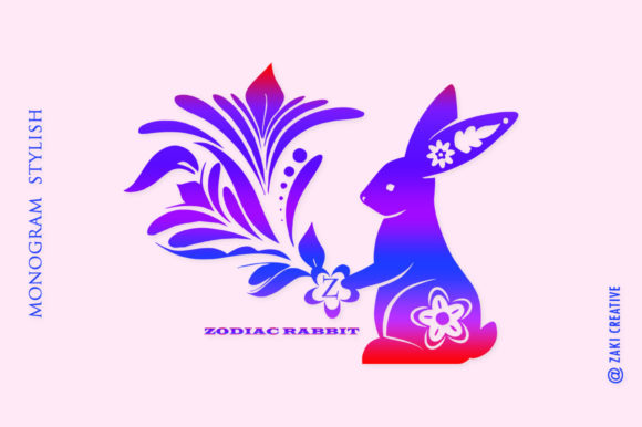 Zodiac Rabbit Monogram: A Decorative Font That Speaks Before You Do
